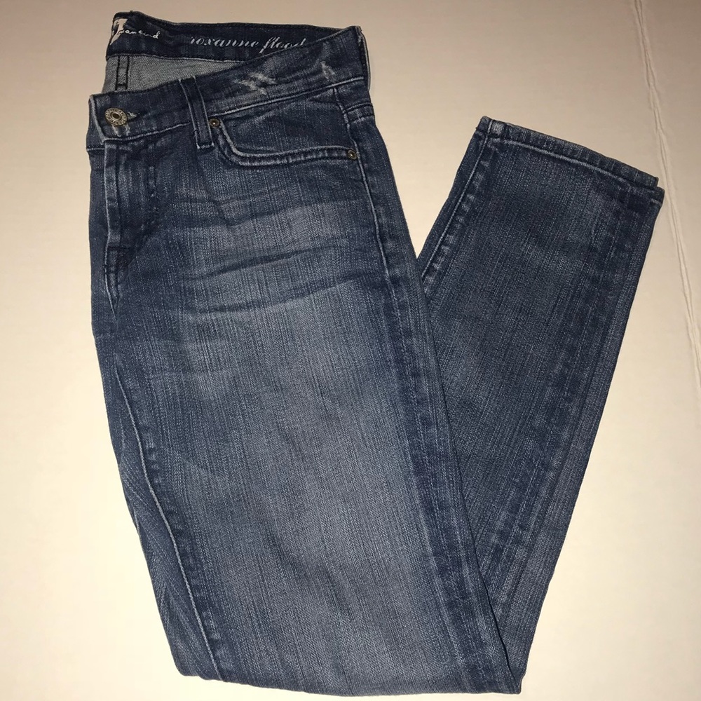 7 for All Mankind flood distressed crop jeans